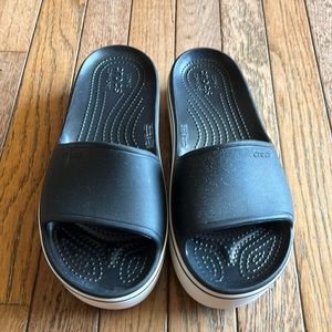 Crocs platform slides